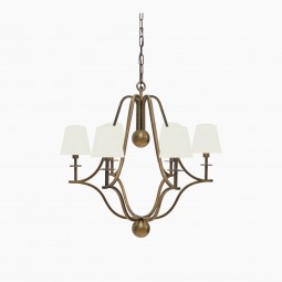 Brass Chandelier with Large Ball Finials