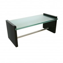 Black Lacquer, Glass and Nickel Silver Coffee Table