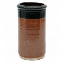Rust and Black Stoneware vase by Geo Guccione
