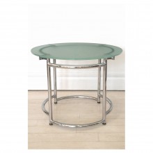 Mobilier International Round Chrome Table