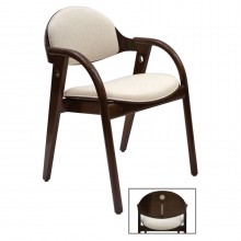 French Wood Chairs with Curved Arms