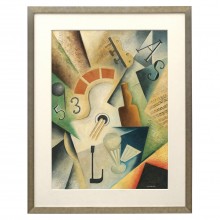 French Cubist Style Gouache Painting