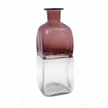French Two-Color Blown Large Blown Glass Bottle