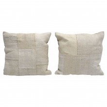 Ivory/White Square Cotton Cushion