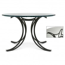 Shaped Iron Table with Glass Top
