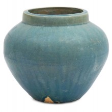 Blue/Green Drip Glazed Terra Cotta Pot