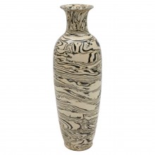 Tall Thin Marbleized Stoneware Vase