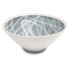 Porcelain Studio Art Bowl in Light Blue and White