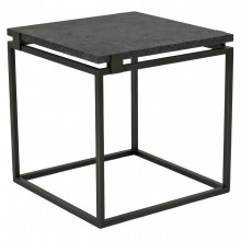 Square Iron Table with Floating Belgian Bluestone Top