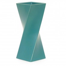 Turquoise Twist Ceramic Vase