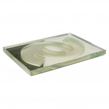 Mirrored and Frosted Glass Tray by Jean Luce