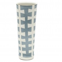Tall Studio Art Blue and White Porcelain Vase