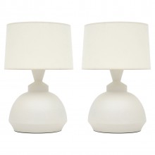 Pair of Italian White Matte Ceramic Lamps