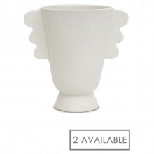 White Matte Vase with Side Handles
