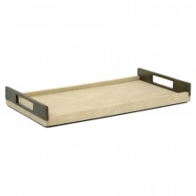 Shagreen Tray with Brass Handles