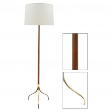 Wood and Brass Standing Lamp