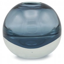 Circular Blue Glass Vase