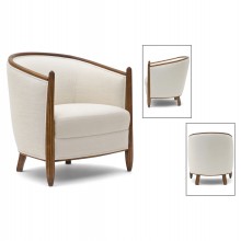 Curved Back Chair with Reeded Legs
