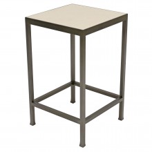 Square Steel and Marble Side Table