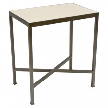 Rectangular Steel and Marble Side Table