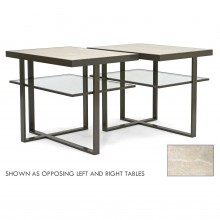 Pair of Two Tiered Asymmetrical Table