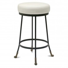 Counter Height Cast Bronze and Black Iron Barstool