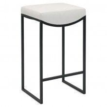 NEW ITEM - Black Metal Bar Stool With Upholstered Seat