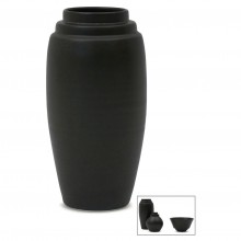 Medium Black Porcelain Stepped Vase