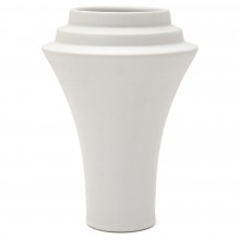 Flared White Porcelain Stepped Vase