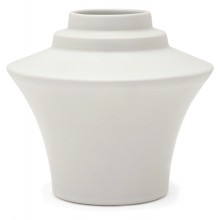 White Porcelain Flared Stepped Vase