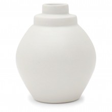 Round White Porcelain Stepped Vase