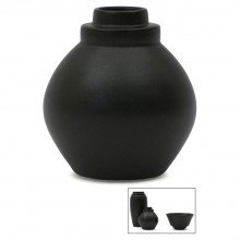 Circular Black Porcelain Stepped Vase