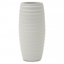 White Porcelain Ribbed Vase