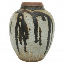 Beige, Gray and Brown Glazed Vase