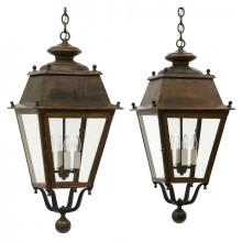 Pair of French Copper Lanterns