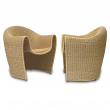 Pair of Shaped Rattan Chairs