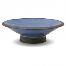 Blue and Black Pedestal Bowl