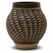 Ochre Clay Incised Vase