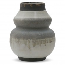 Shaped Gray and Dark Brown Vase
