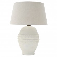 White Textured Ceramic Table Lamp