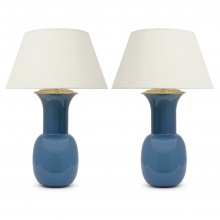 Pair of Blue Murano Glass Lamps