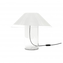 White and Clear Glass Lamp