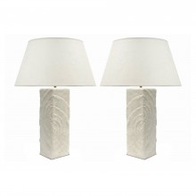 Pair of Square  Plaster Table Lamps