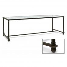 French Steel and Glass Coffee Table