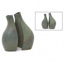 Pair of Shaped Stoneware Vases