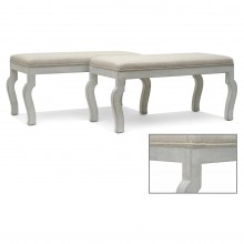 Pair of Gray/White Painted Wood Benches