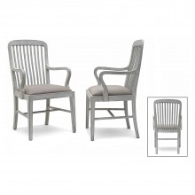 Pair of Gray Painted Wood Chairs