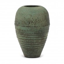 Green and Brown Terra Cotta Vase
