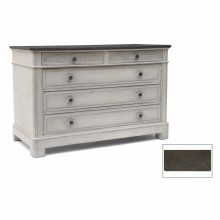 Five Drawer White/Gray Painted Commode