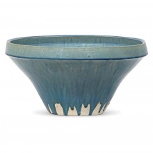 Large Drip Glazed Stoneware Bowl